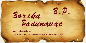 Borika Podunavac vizit kartica